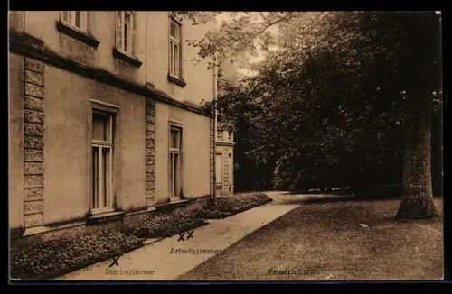 AK Friedrichsruh, Sterbezimmer, Arbeitszimmer des Fürsten Bismarck (Aussenansicht)