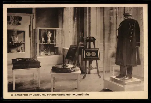 AK Friedrichsruh-Aumühle, Bismarck-Museum, Ehrengaben und Kürassier-Uniform des Altreichskanzlers
