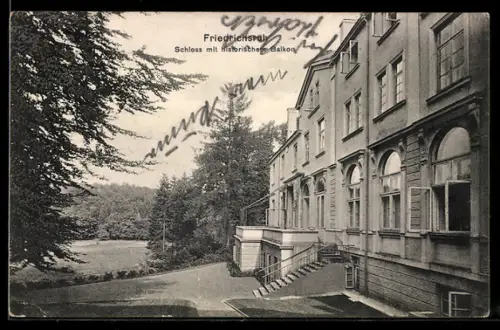AK Friedrichsruh, Schloss mit historischem Balkon