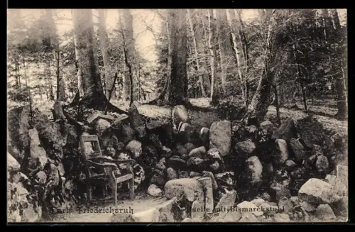 AK Friedrichsruh, Quelle mit Bismarckstuhl