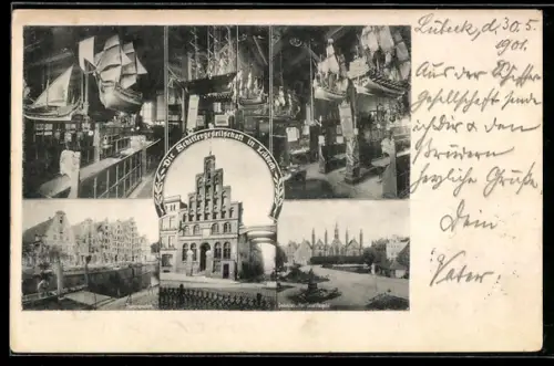 AK Lübeck, Schiffergesellschaft, Schifferhaus, Stadtansichten