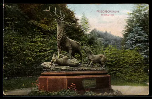 AK Friedrichsruh, Hirschgruppe im Park