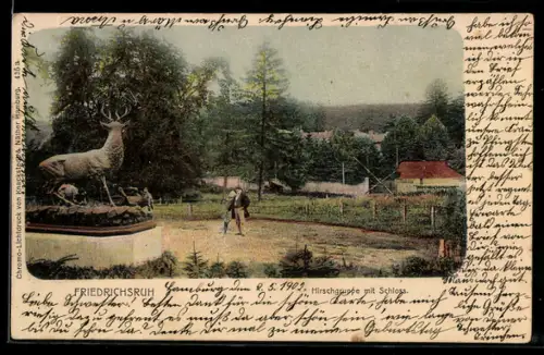 AK Friedrichsruh, Hirschgruppe mit Schloss
