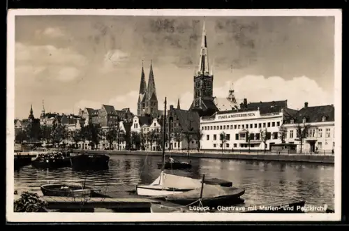 AK Lübeck, Obertrave, Marienkirche, Petrikirche