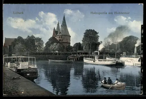 AK Lübeck, Hafenpartie am Holstentor