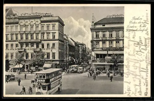 AK Berlin, Unter den Linden Ecke Friedrichstrasse