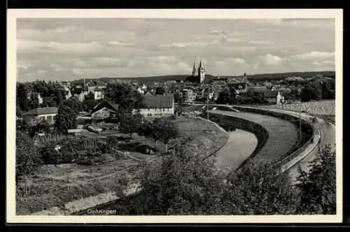 AK Oehringen, Ortsansicht mit Kirche