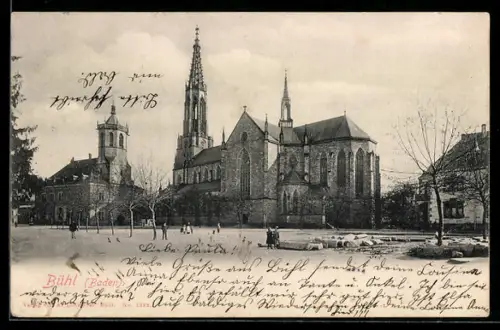 AK Bühl /Baden, Blick zur Kirche
