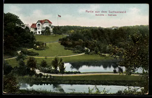 AK Aumühle /Sachsenwald, Grünanlage mit Gewässer