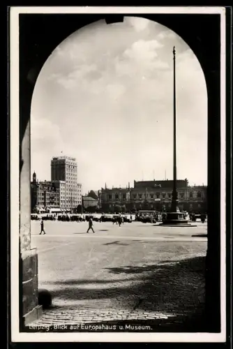 AK Leipzig, Blick auf Europahaus, Museum