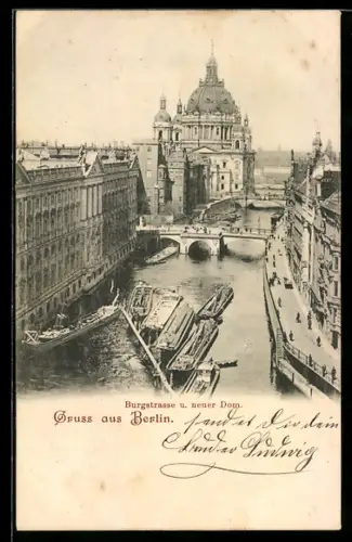 AK Berlin, Burgstrasse und neuer Dom