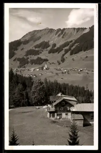 AK Mittelberg, Blick vom Bergheim auf den Ort