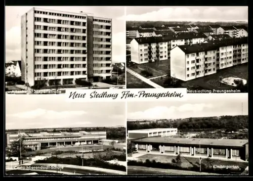 AK Frankfurt-Preungesheim, Neue Siedlung, Altenheim, Carlo-Mierendorff-Schule, Kindergarten