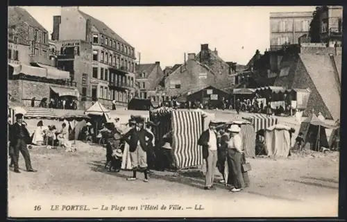 AK Le Portel, La Plage vers l`Hôtel de Ville