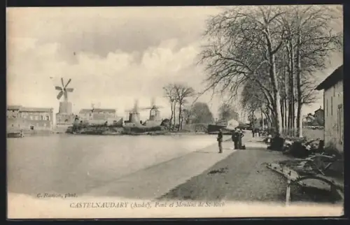 AK Castelnaudary /Aude, Pont et Moulins de St-Roch