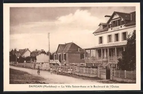 AK Damgan /Morbihan, La Villa Sainte-Anne et le Boulevard de l`Océan