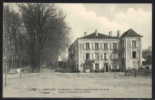 AK Jumilhac /Limousin, Cette superbe Allée d`arbres mène au Nouveau Jumilhac