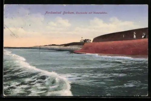 AK Borkum, Sturmecke mit Victoriahöhe