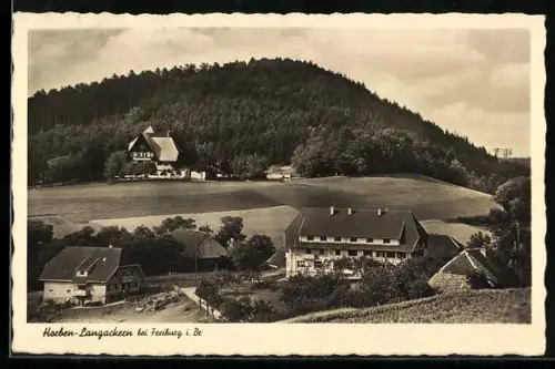 AK Horben-Langackern bei Freiburg i. Br., Gasthof Engel, Landschaftsansicht, Wald