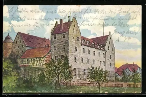 Künstler-AK Römhild, Kriegerwaisenhaus