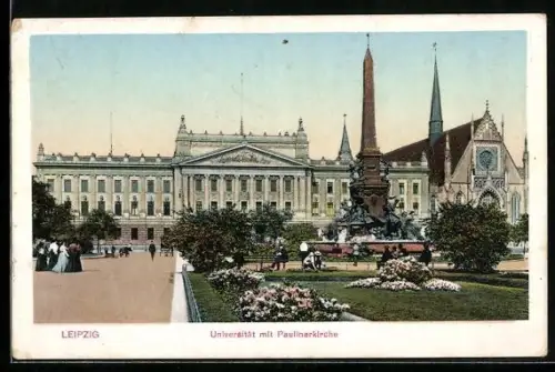 AK Leipzig, Universität, Paulinerkirche, Denkmal