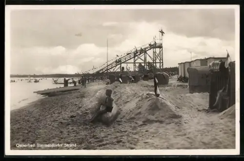 AK Timmendorfer Strand, Strand mit Seebrücke und Strandkörben