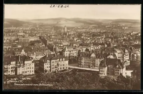AK Plauen i. V., Gesamtansicht vom Bärenstein