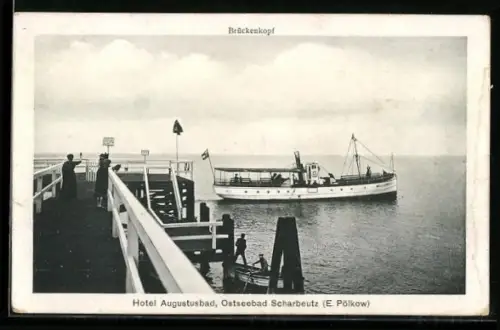 AK Scharbeutz, Brückenkopf, Hotel Augustusbad, Dampfer