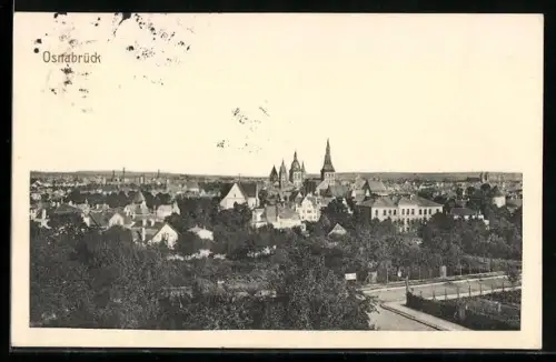 AK Osnabrück, Stadtansicht aus der Vogelschau