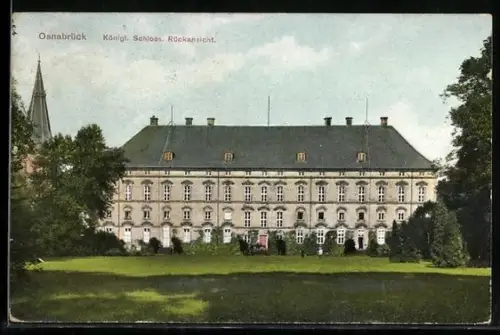 AK Osnabrück, Königl. Schloss, Rückansicht