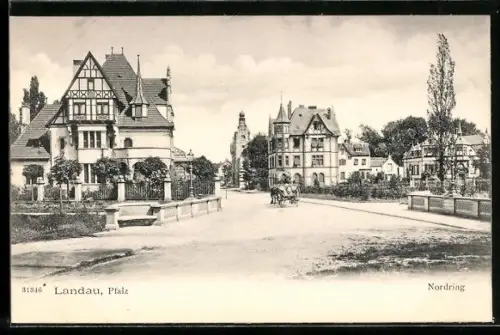 AK Landau /Pfalz, Partie am Nordring mit Villen