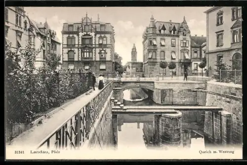 AK Landau /Pfalz, Queich mit Westring
