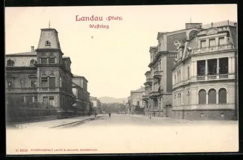 AK Landau /Pfalz, Partie am Westring mit Wohnhäusern