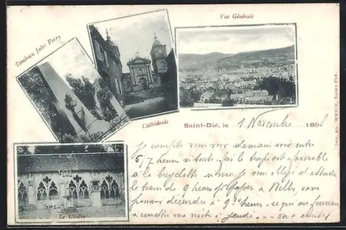 AK Saint-Dié, Cathédrale, Le Cloitre, Tombeau Jules Ferry