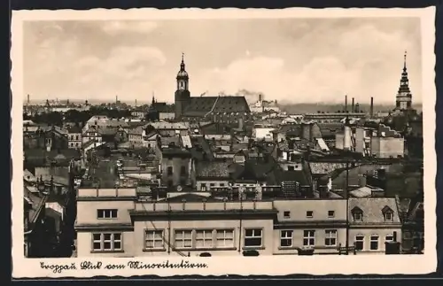 AK Troppau, Blick vom Minoritenturm mit Kirche