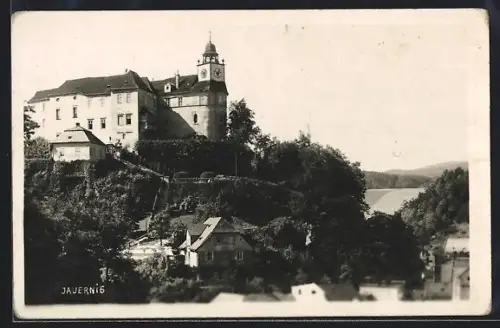 AK Jauernig, Panorama mit Schloss