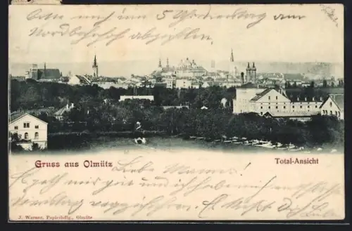 AK Olmütz, Totalansicht mit Kirche