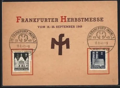AK Frankfurt /Main, Frankfurter Herbstmesse 1949, Logo