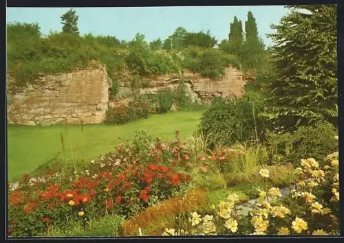 AK Stuttgart, Bundes Gartenschau 1961, Partie im Tal der Rosen