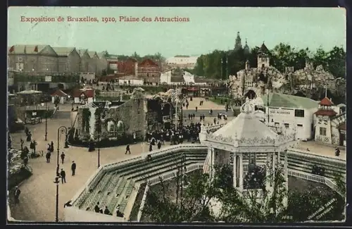 AK Bruxelles, exposition de Bruxelles 1910, plaine des attractions