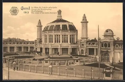 AK Gent, Genter Weltausstellung, 1913, Haupteingang des Doms