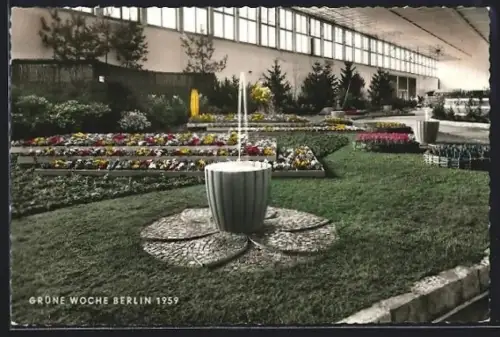 AK Berlin, Grüne Woche 1959, Kleiner Springbrunnen