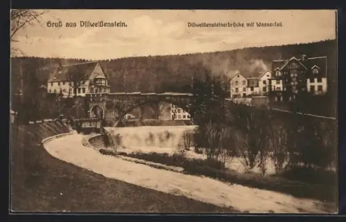 AK Dillweissenstein, Dillweissensteinerbrücke, Wasserfall