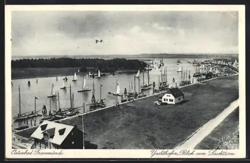 AK Travemünde, Yachthafen, Blick vom Leuchtturm