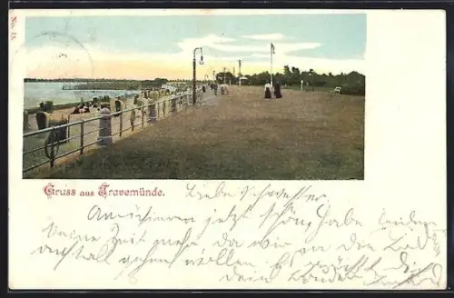 AK Travemünde, Promenade mit Strand