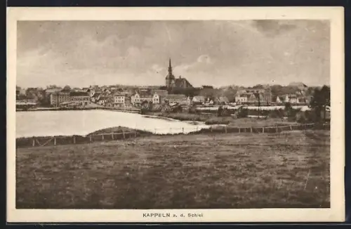 AK Kappeln a. d. Schlei, Stadtansicht mit Kirche und Uferbereich