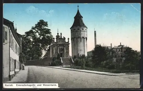 AK Rastatt, Einsiedlerkapelle und Wasserturm
