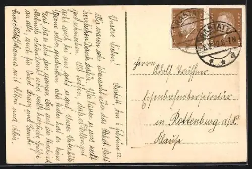 AK Rastatt, Alexiusbrunnen und Rathaus