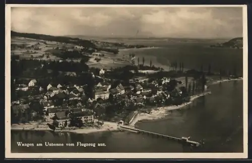 AK Wangen am Untersee, Ortsansicht vom Flugzeug aus