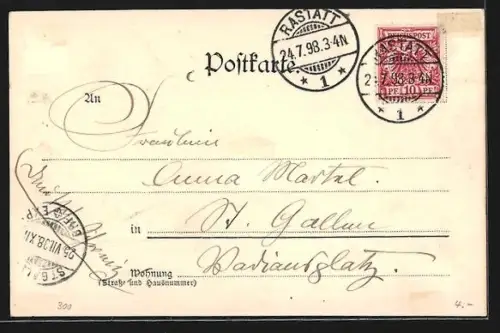 AK Rastatt, Grossherzogl. Schloss